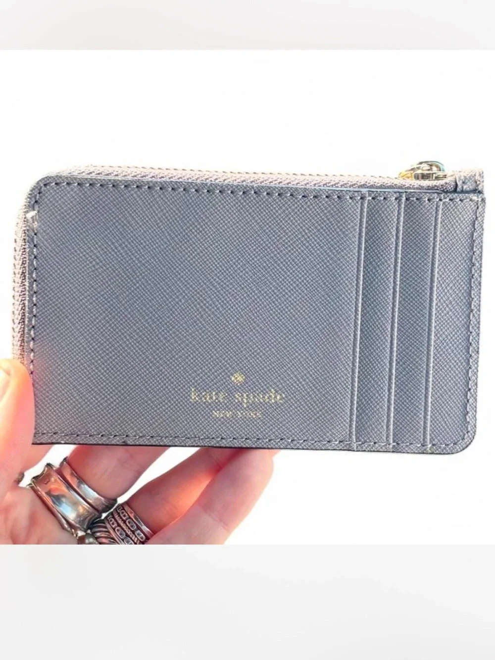 Kate Spade Poppy Star Bright Owl card holder / coin purse leather